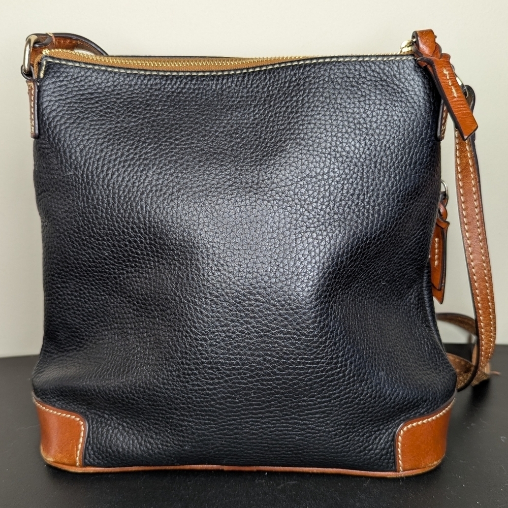 Dooney & Bourke Pebble Grain Black Leather Crossbody Purse Handbag Large - Picture 5 of 10